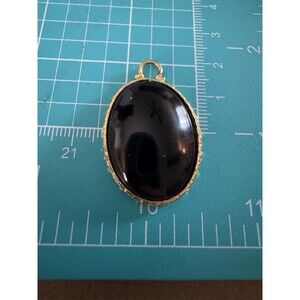 Vintage Black Onyx Gold Filled Pendant